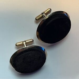Black Velvet Cufflinks, Vintage/Antique